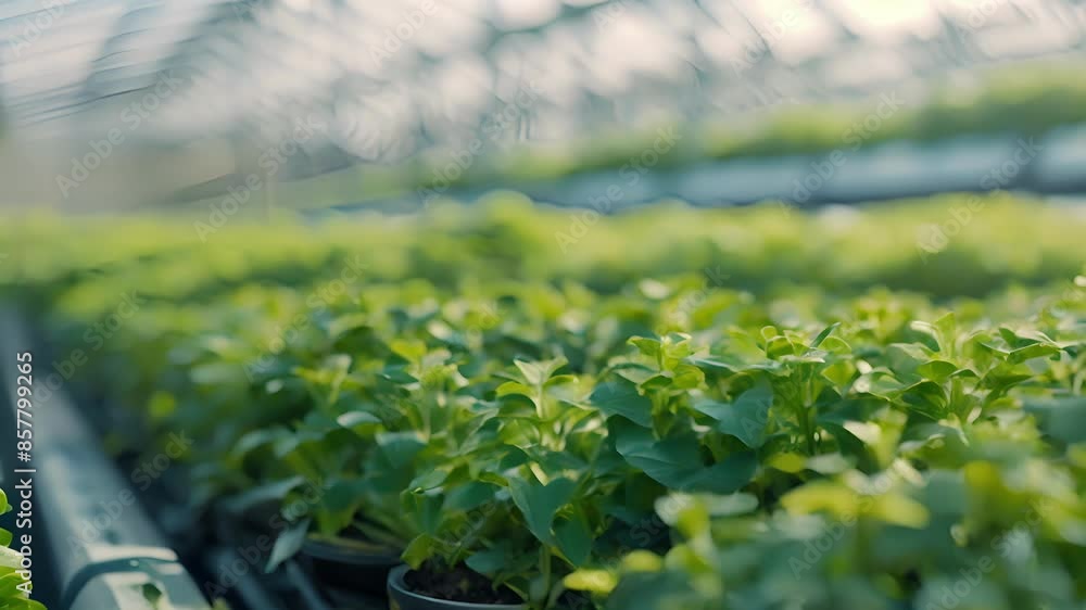 Aufkleber a futuristiclooking greenhouse using advanced technology to monitor and predict crop yields for maxi
