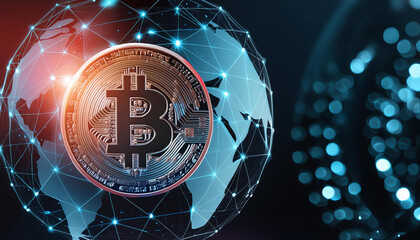 security concept bitcoind around world