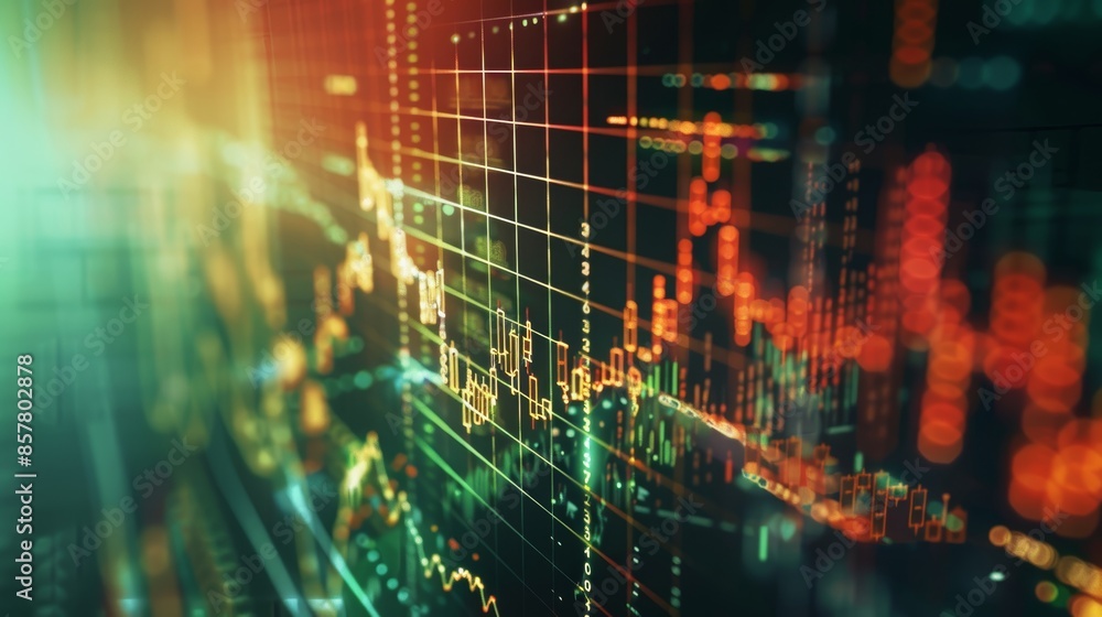 Aufkleber finance concept financial stability and analysis with intersecting lines grid background