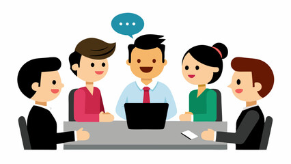 simple Business meeting cartoon vector