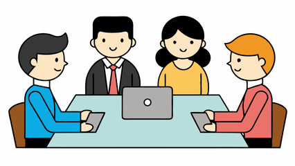 simple Business meeting cartoon vector
