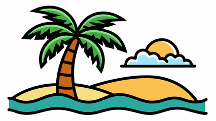 vector beach cartoon illustration  and svg