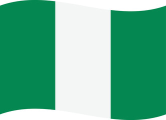 Waving Nigeria flag isolated on white background . Nigeria flag . Vector illustration