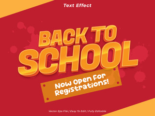 Back to school 3d vector text effect