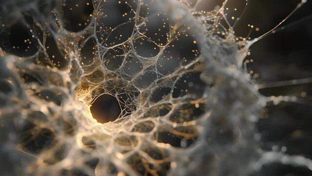 Thin delicate fibers extending outwards from the nucleolus creating a structural framework within the nucleus.