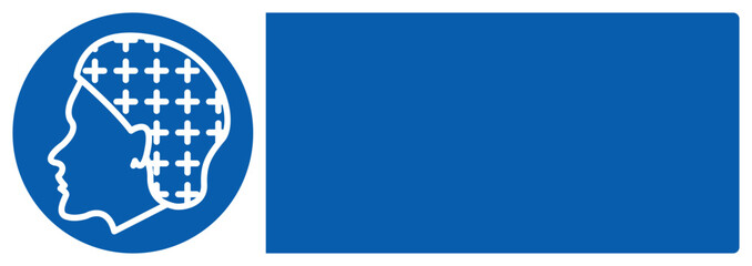 ISO mandatory safety signs hairnet required your custom message here landscape size 1/2 a4,a3,a2,a1