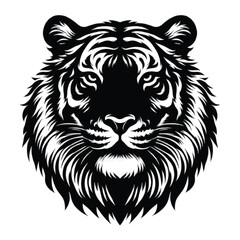Fototapeta premium Silhouette tiger face vector