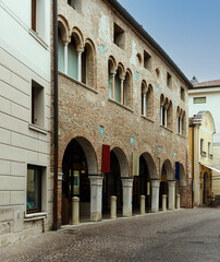 Obraz premium Romantic medieval towns of Italy, Old charming streets of Treviso