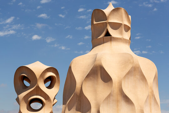 Rooftop of La Pedrera(Casa Mila) house Barcelona