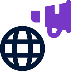 world marketing icon. vector dual tone icon for your website, mobile, presentation, and logo design.