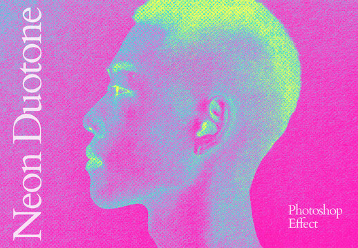 Neon Duotone PSD Effect With Generative AI