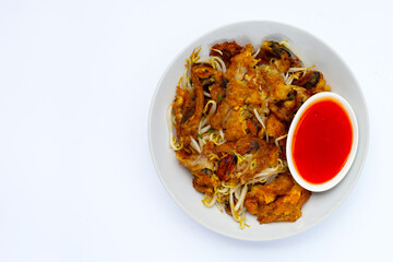 Crispy fried mussel pancake with bean sprout