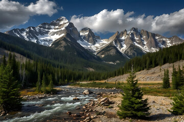 Landscape of a rocky mountain