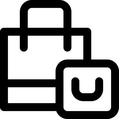 shopping bag icon. vector line icon for your website, mobile, presentation, and logo design.