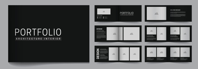 Landscape interior and architecture portfolio template design