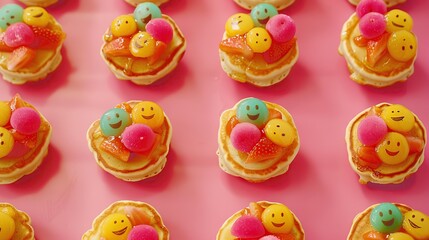 Pancakes with Smiley Face Toppings