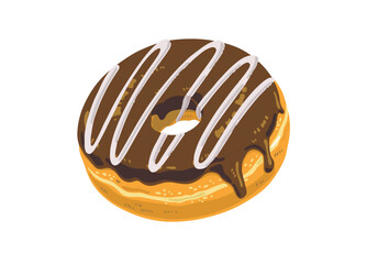 デコレーションしたチョコレートのドーナツ