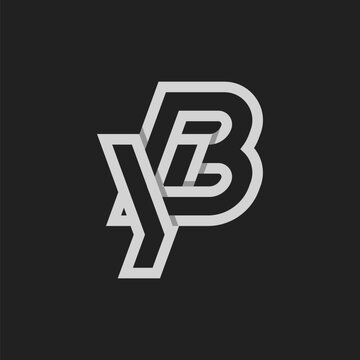 recommend clip art: Letter BY or YB Logo, Monogram Logo letter B with Y combination, design logo template, vector illustration