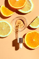 Beauty serum dropper with fruit acids and vitamin C
