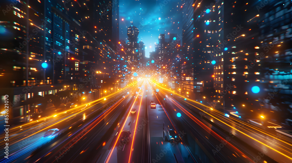 Poster abstract background of high speed global data transfer and super fast broadband in futuristic tech c