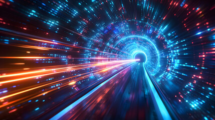 Obraz premium Abstract technology background of high speed global data transfer and ultra fast broadband