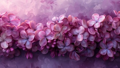 Obraz premium Beautiful close-up of vibrant pink and purple lilac flowers in full bloom isolated on a soft background, showcasing natural beauty.