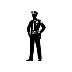 cop standing pose silhouette shadow