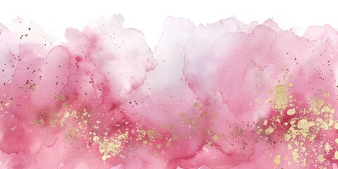 Fototapeta premium Pink watercolor wall art painting, marble in pink and gold style, star art, sparklecore, mythological imagery, pink art background