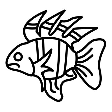 black and white fish outline clip art preview