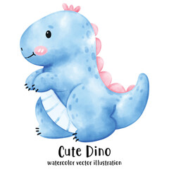 Cute Dino, Dinosaur, watercolor, illustration, vector