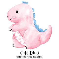 Cute Dino, Dinosaur, watercolor, illustration, vector