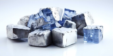 Dysprosium Rare Earth Element Isolated on White Background. Concept Chemical Element, Dysprosium, Rare Earth, Isolated Background