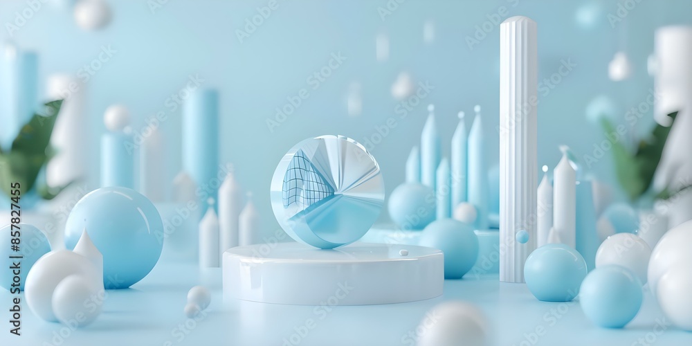 Poster analytics for hr using 3d technology. concept hr analytics, 3d technology, data visualizations, empl