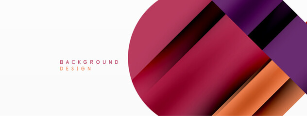 Circle and line geometric background. Round shapes with diagonal lines composition for wallpaper, banner, background or landing