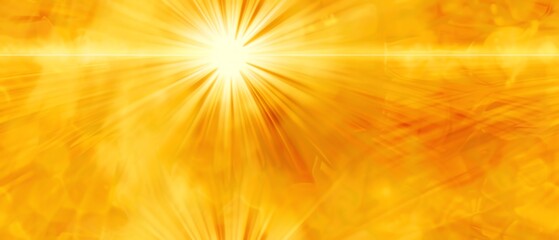 A warm background in golden yellow with a radiant sunburst