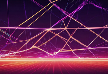 Neon abstraction, purple, pink lines