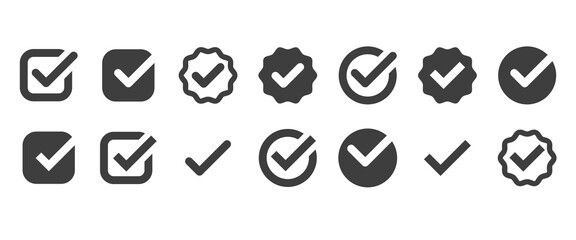 Checkmark icons set.Vector illustration