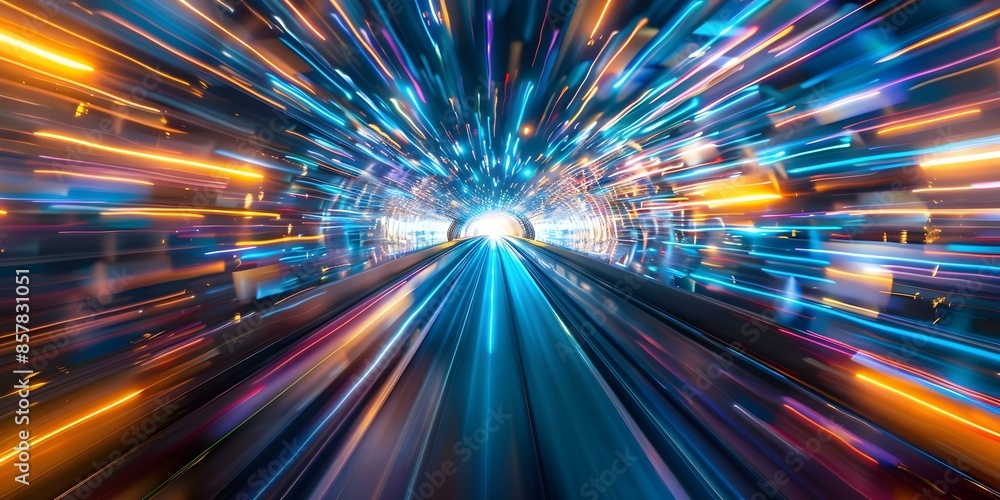 Aufkleber creating a vibrant hyperspace warp effect with streaks converging towards a central point. concept s