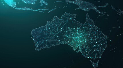 Naklejka premium Australia on a Digital Map