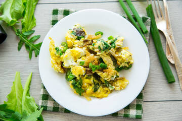 fried omelette stuffed with herbs, parsley, dill