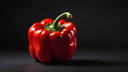 Red pepper isolated on dark background 