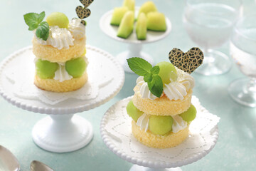 メロンのショートケーキ