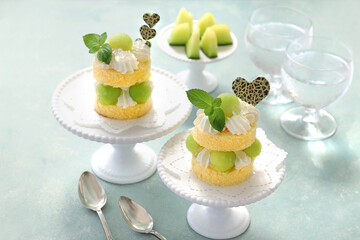 メロンのショートケーキ