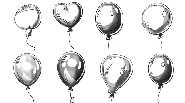 Hand drawn comment balloon and text box illustration material set featuring doodle-style speech bubbles and blank spaces. 