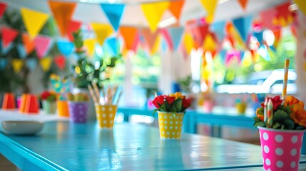 Fototapeta premium Joyful school events, colorful decorations