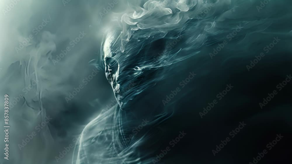 Poster a ghostly apparition floats just behind the viewers reflected image its face twisted into a haunting