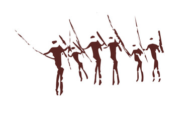 Hunter-gatherer rock art paintings in Chinhamapare Hill within Bvumba Mountain Range in Manica, Mozambique