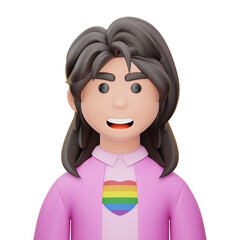 Pride Month 3D Icon, Lesbian Person
