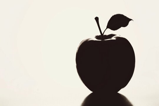 Graceful silhouette of an apple representing freshness and simplicity