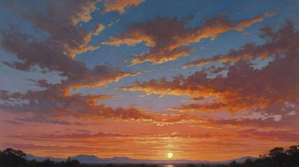 Obraz premium sunset in the city, ai generated